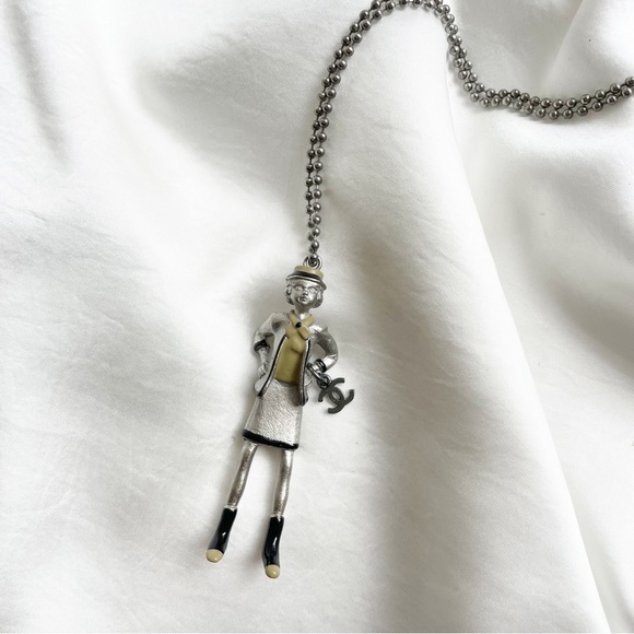 CHANEL Jewelry Chanel Gabrielle Coco Mademoiselle Figurine Necklace
